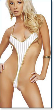 Striped Y Bodysuit A3074